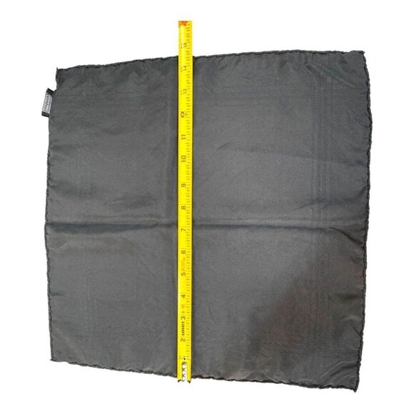 Vintage Burberrys Pure Silk Black Pocket Square Mens Formal Made England Scarf - Picture 4 of 5